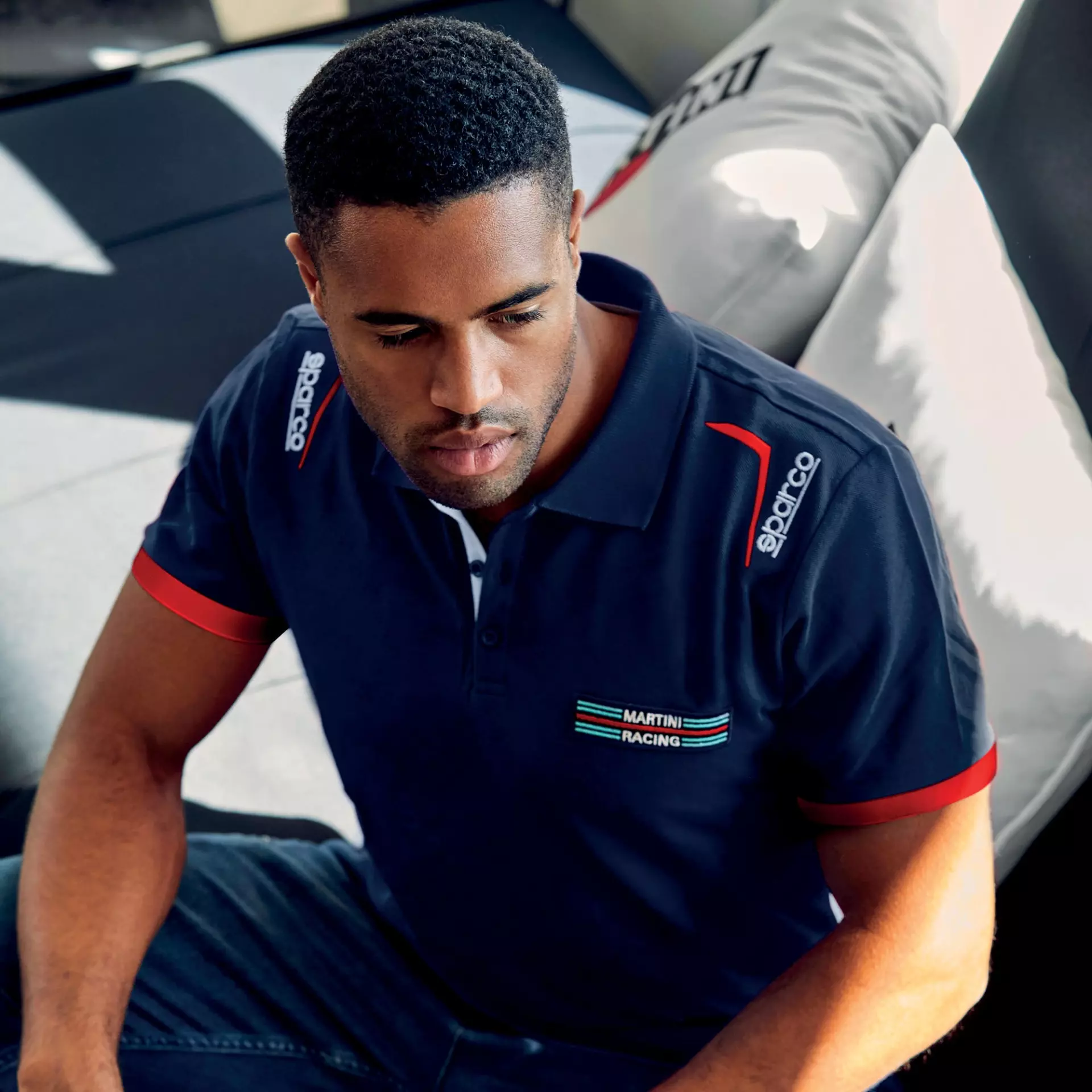 Sparco 01276MR-BM, Martini Racing Poloshirt, Marineblau, image 2