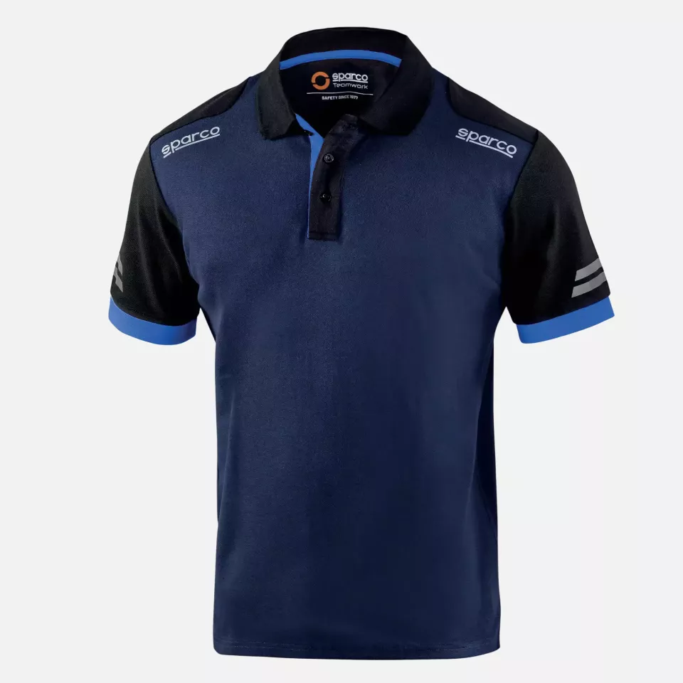 Sparco 02415BMAZ, Toledo Tech Polo, Navy Blue/Blue, image 1, gallery thumbnail