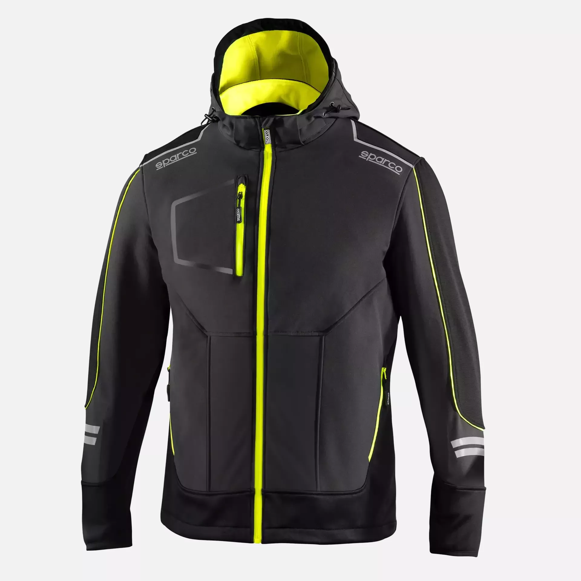 Sparco 02412GSGF, York Tech Softshell Jacket, Gray/Yellow, image 1