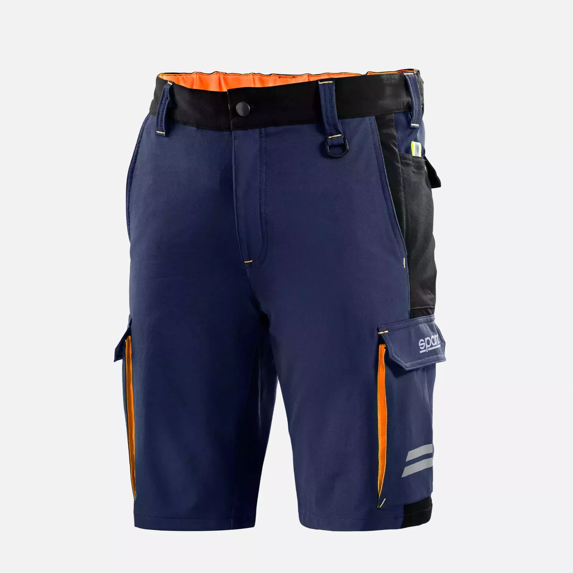 Sparco 02418BMAF, Atlanta Tech Shorts, Navy Blue/Orange, image 1