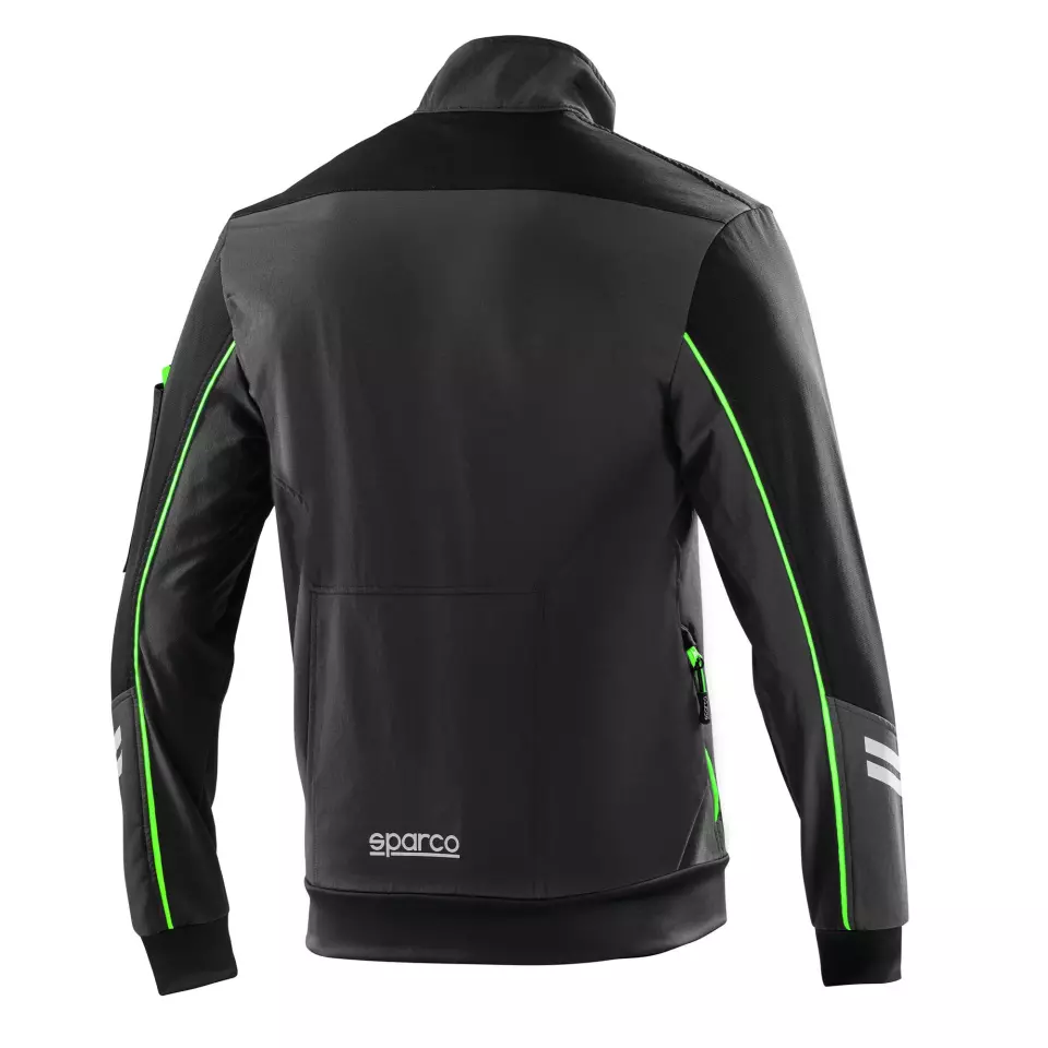 Sparco 02413-GSVF, Austin Tech Light-Shell Jacket, Grey/Green, image 2, gallery thumbnail