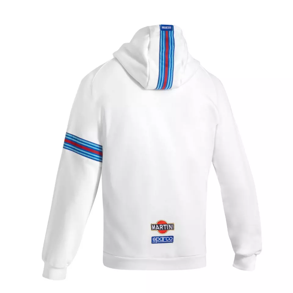 Sparco BMF0013D0-W01, Martini Racing Hooded Sweatshirt Full Zip, White, image 2, gallery thumbnail
