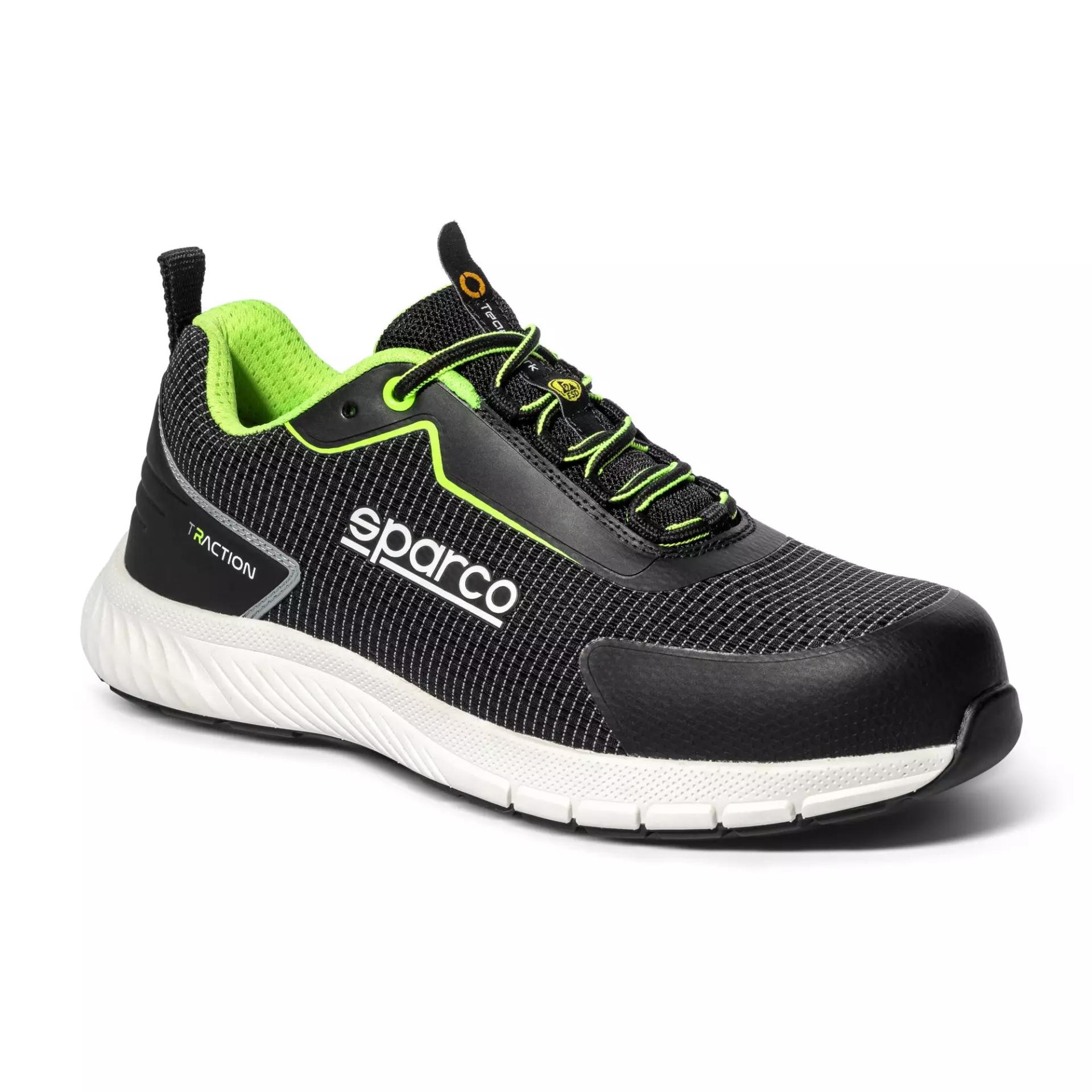Sparco BTB0002B0-K35, Traction Safety Shoes S1PS, Black/White/Lime