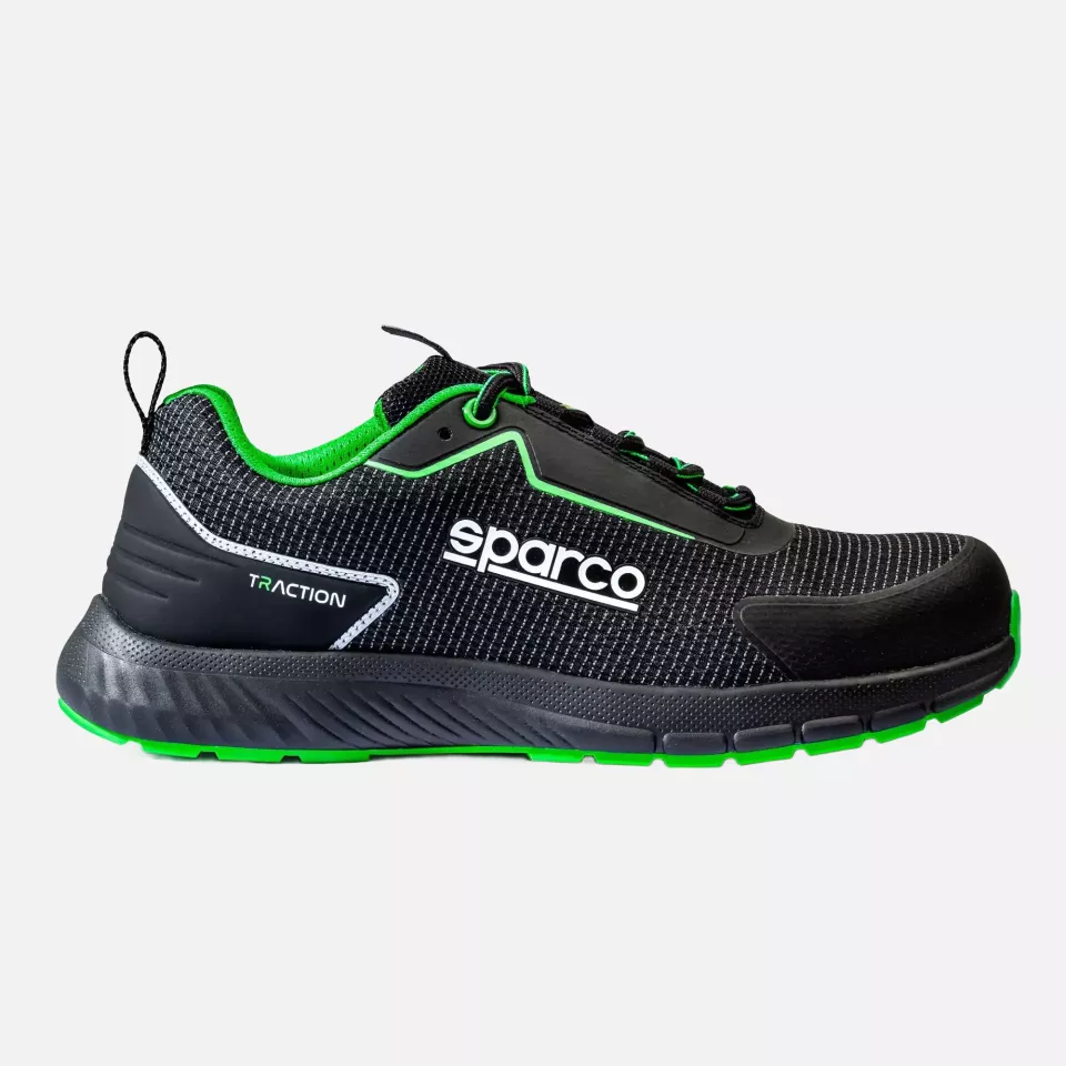 Sparco BTB0002B0-K15, Traction Safety Shoes S1PS, Black/Green, image 3, gallery thumbnail
