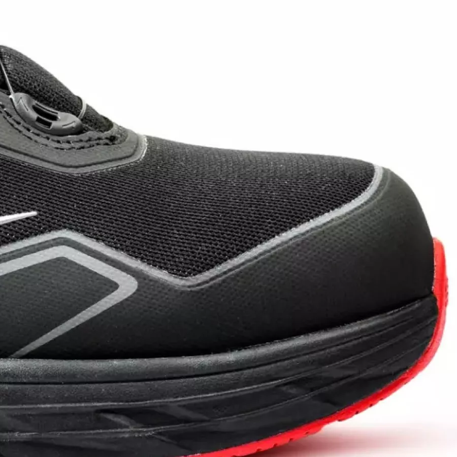 **Glasfaser-Zehenschutzkappe** schützt Ihre Füße, während die Schuhe leicht und den ganzen Tag über angenehm zu tragen sind.