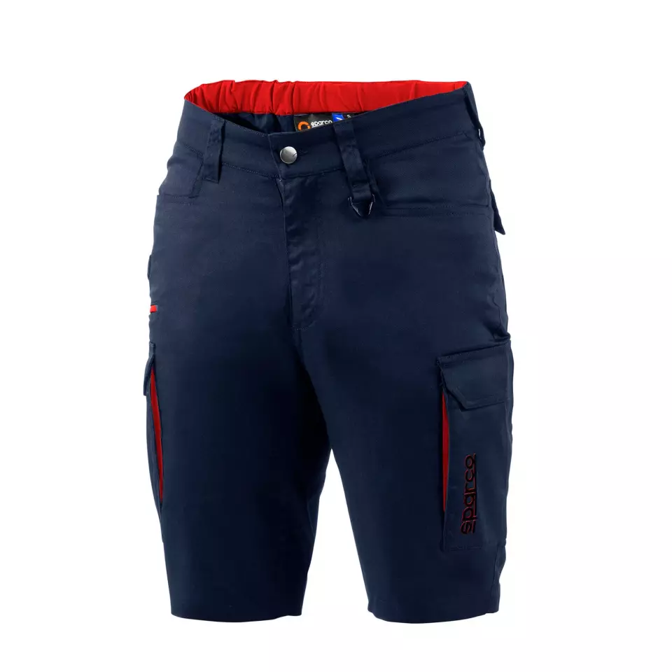 Sparco BTP0002B0-N31, Hawaii Bermuda Shorts, Navy Blue/Red