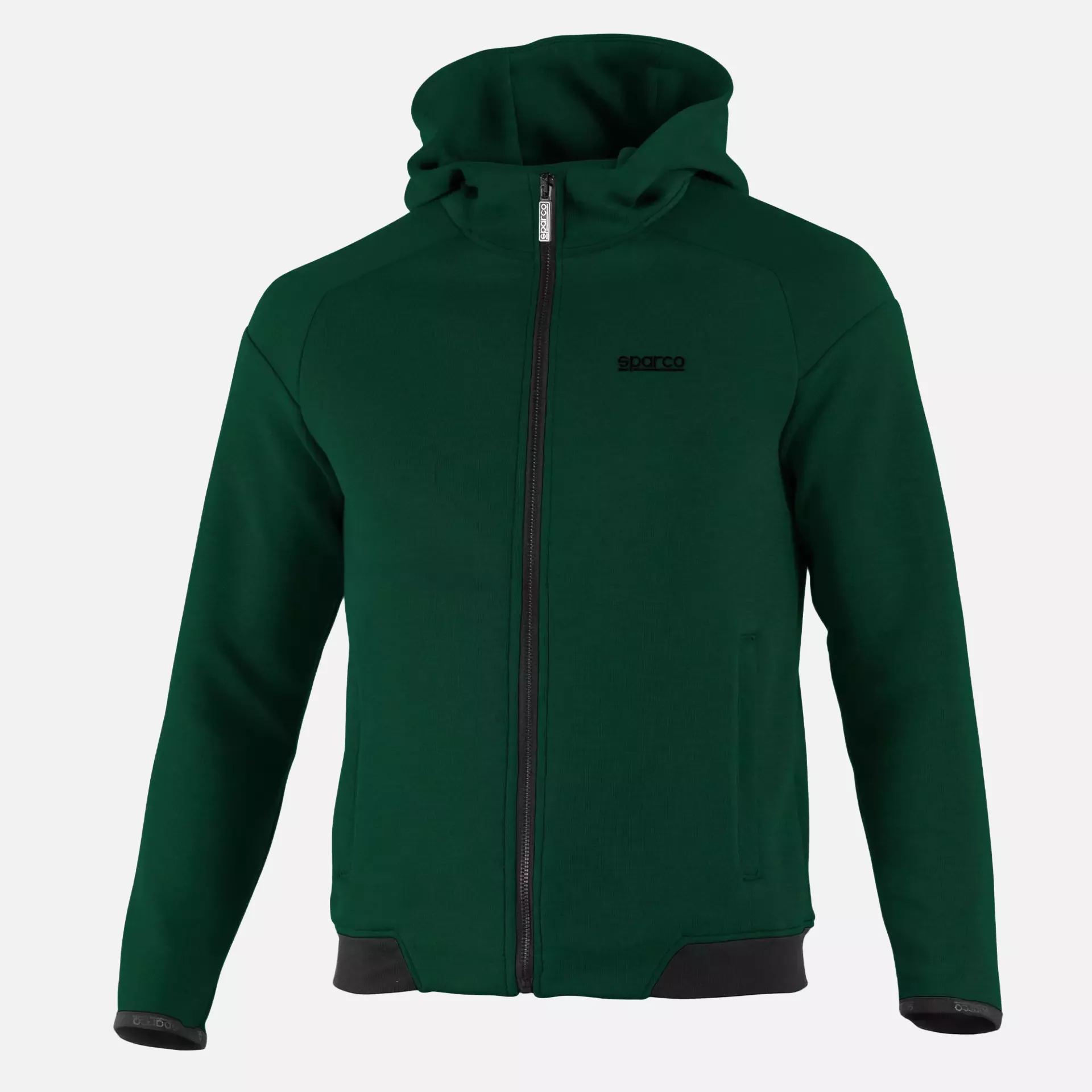 Sparco BMJ0012B0-G22, Hooded Sweatshirt Full Zip, Green/Black, image 1