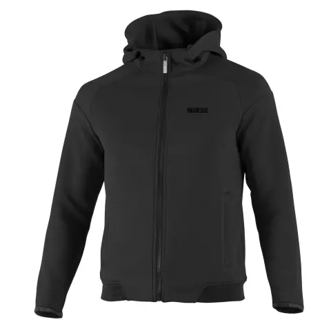 Sparco Hooded Sweatshirt Full Zip, Black