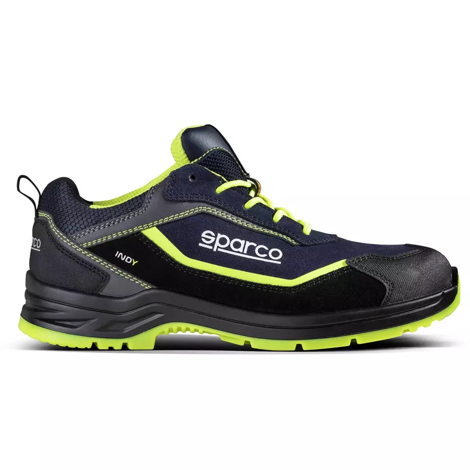 Sparco 07537BMGF, Indy Baltimora Saftey Shoes ESD S3S SR FO LG, Navy Blue/Yellow, image 1, gallery thumbnail