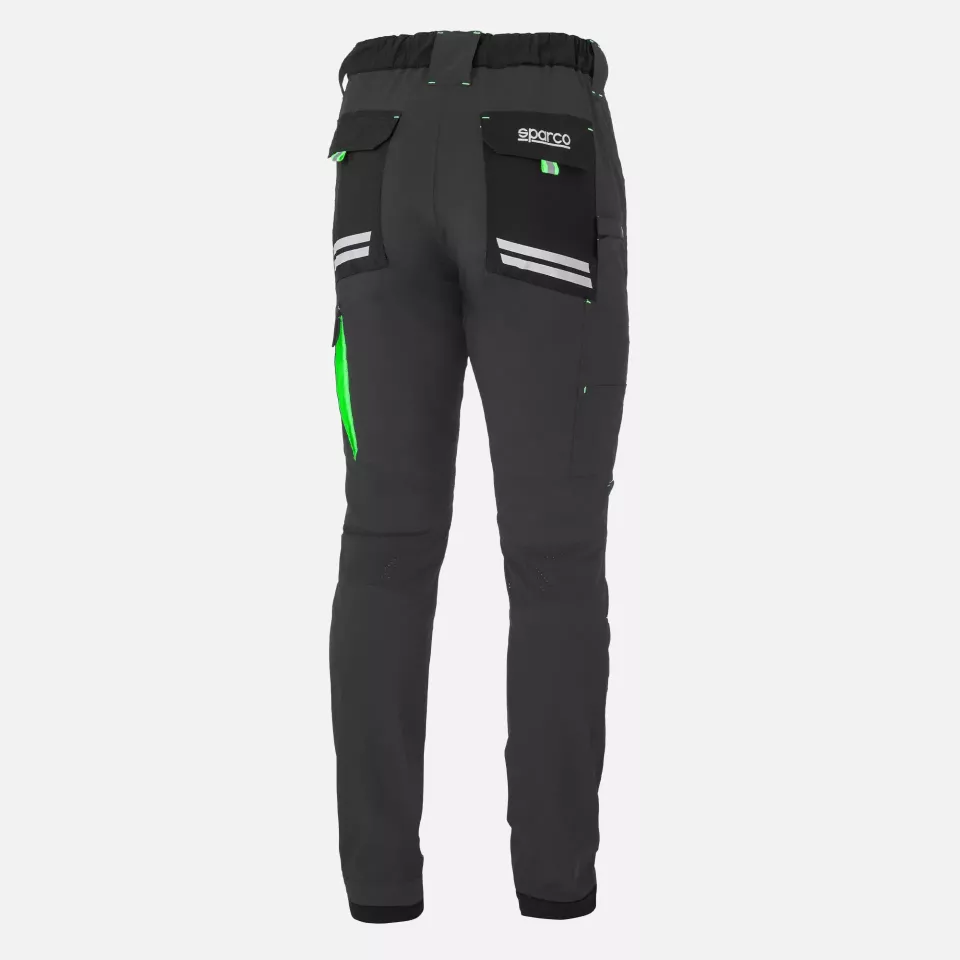 Sparco 02425-GSVF, Kansas Tech Light Pants, Grey/Green, image 2, gallery thumbnail