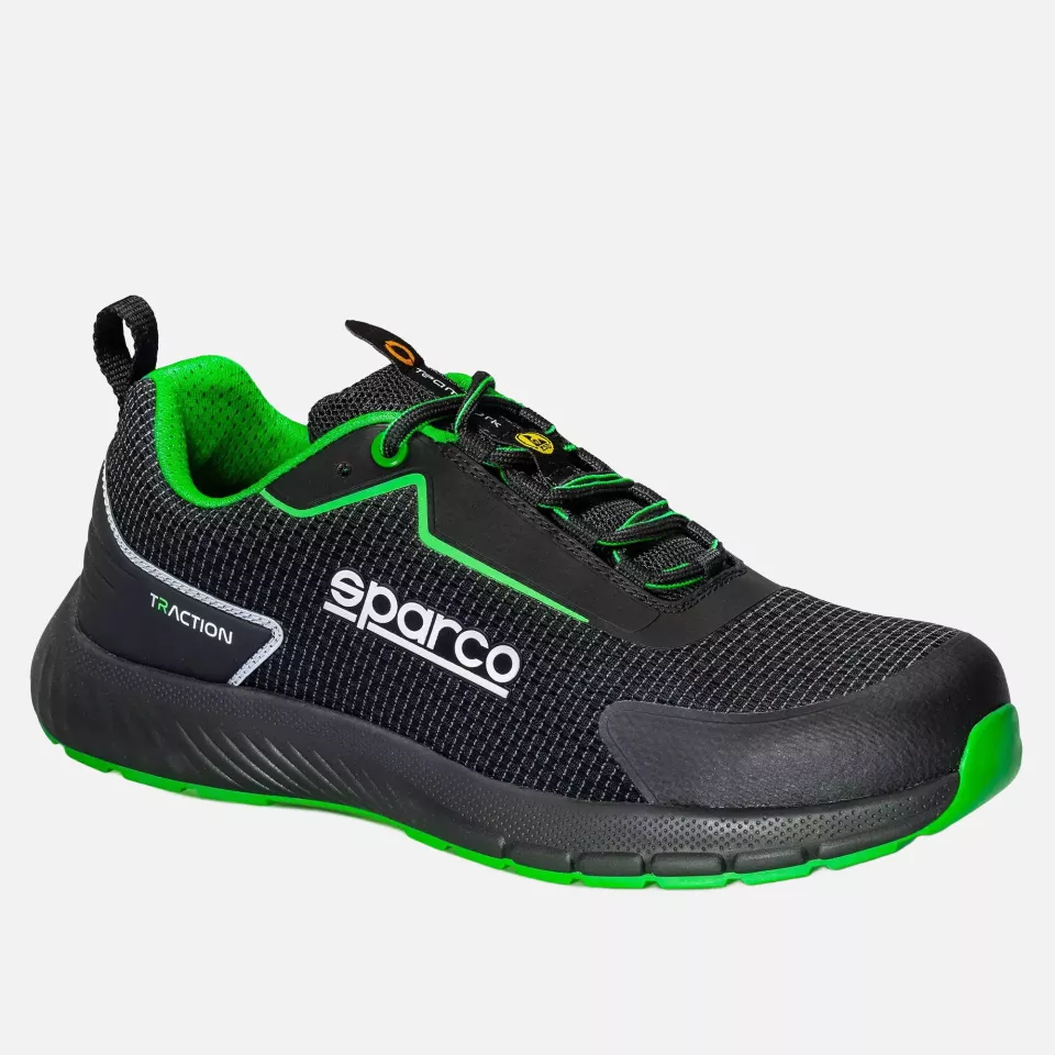 Sparco BTB0002B0-K15, Traction Safety Shoes S1PS, Black/Green, image 1, gallery thumbnail