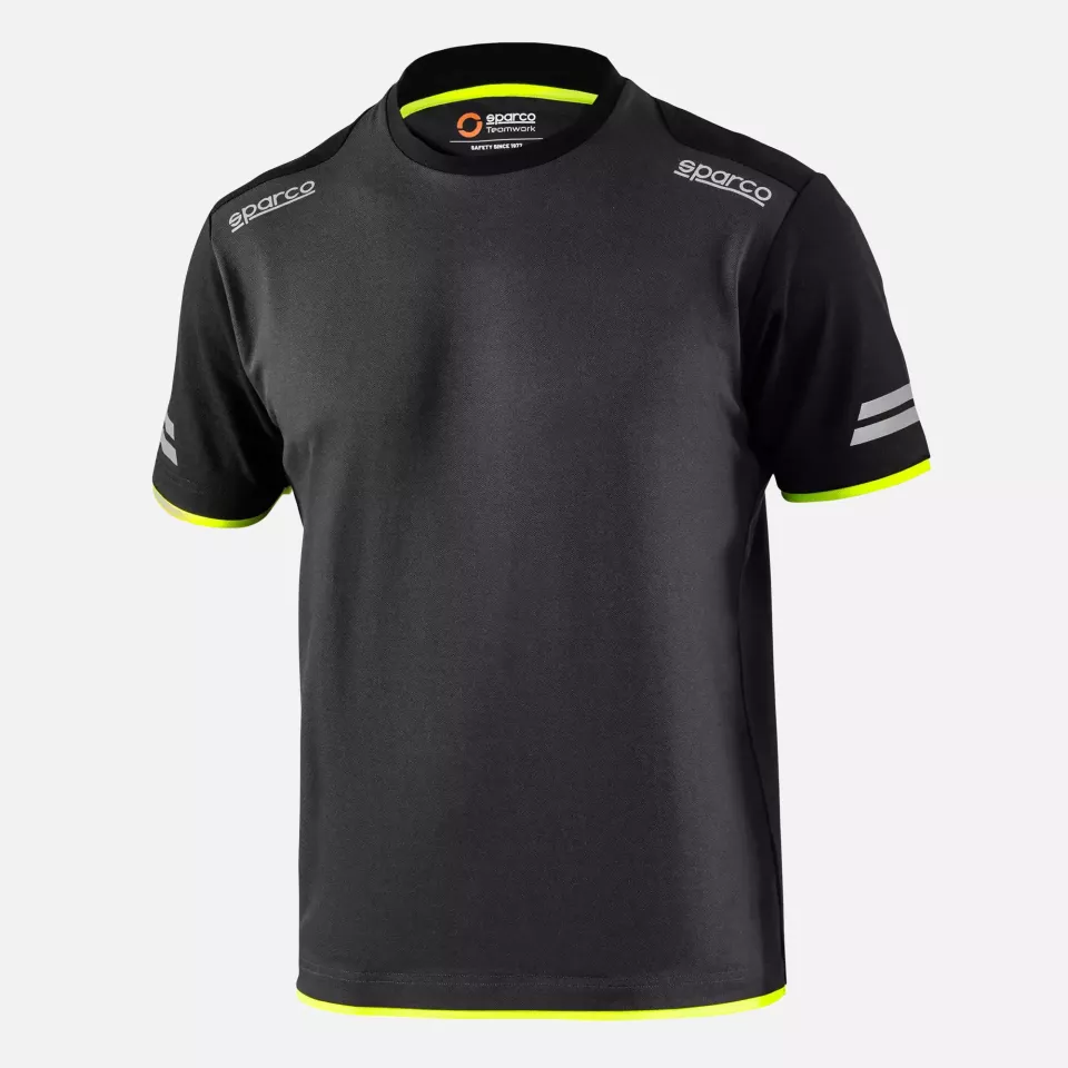 Sparco 02416GSGF, Tucson Tech T-Shirt, Gray/Yellow, image 1, gallery thumbnail
