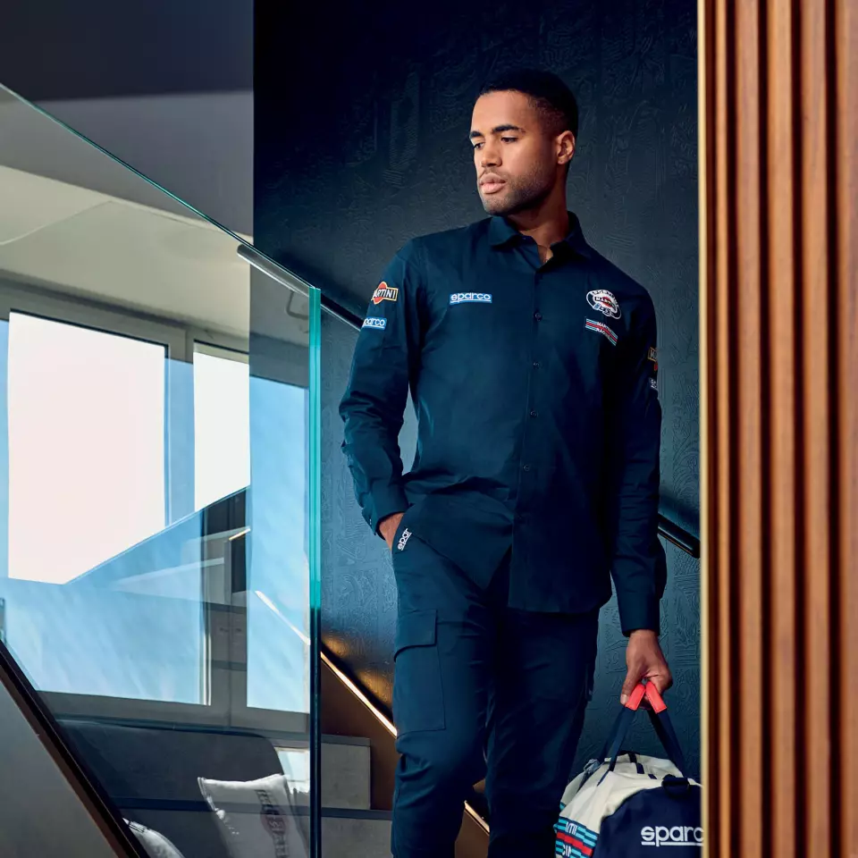 Sparco 01277MR-BM, Martini Racing Langarmhemd, Marineblau, image 2, gallery thumbnail