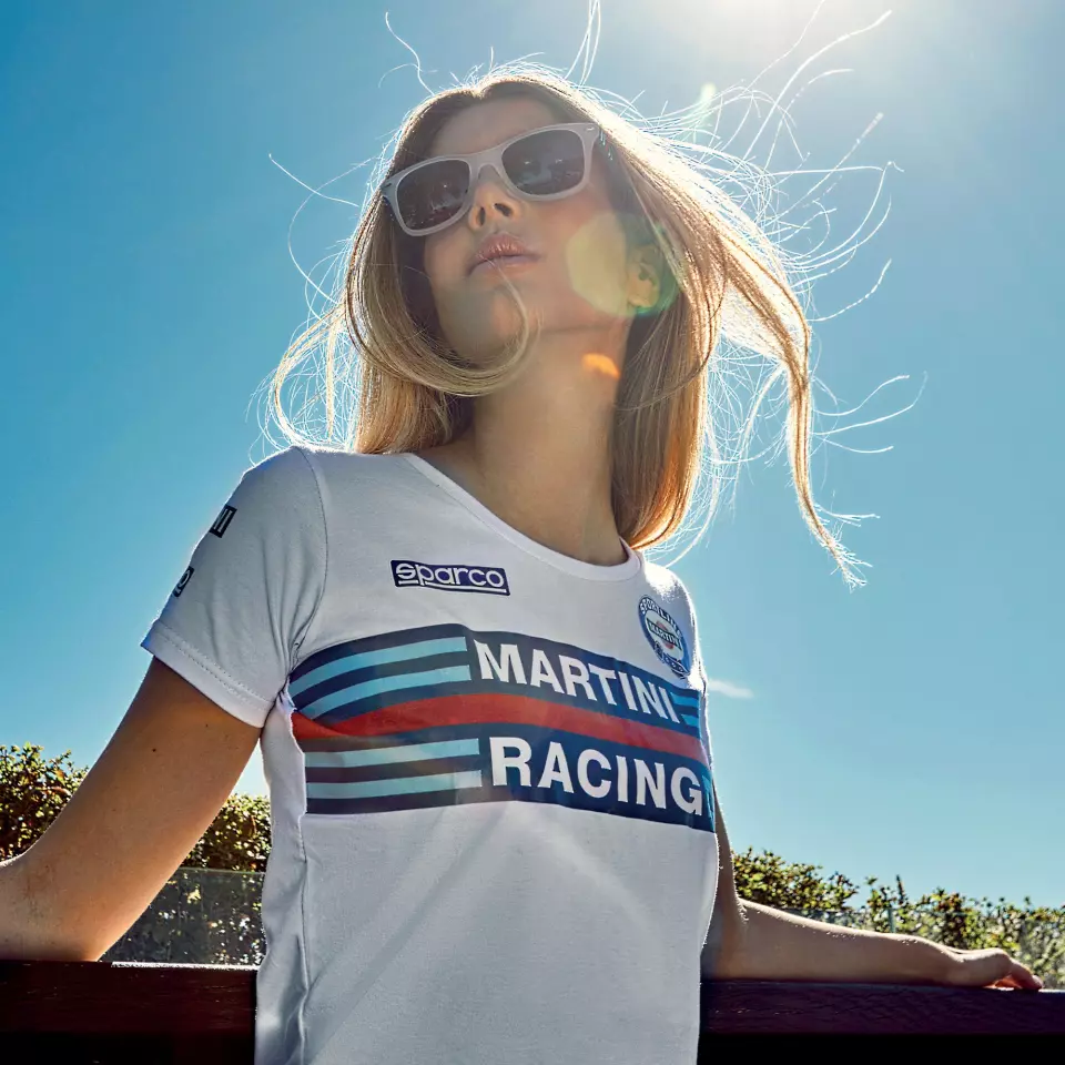 Sparco 01398MR-BI, Martini Racing Women's T-Shirt, White, image 2, gallery thumbnail
