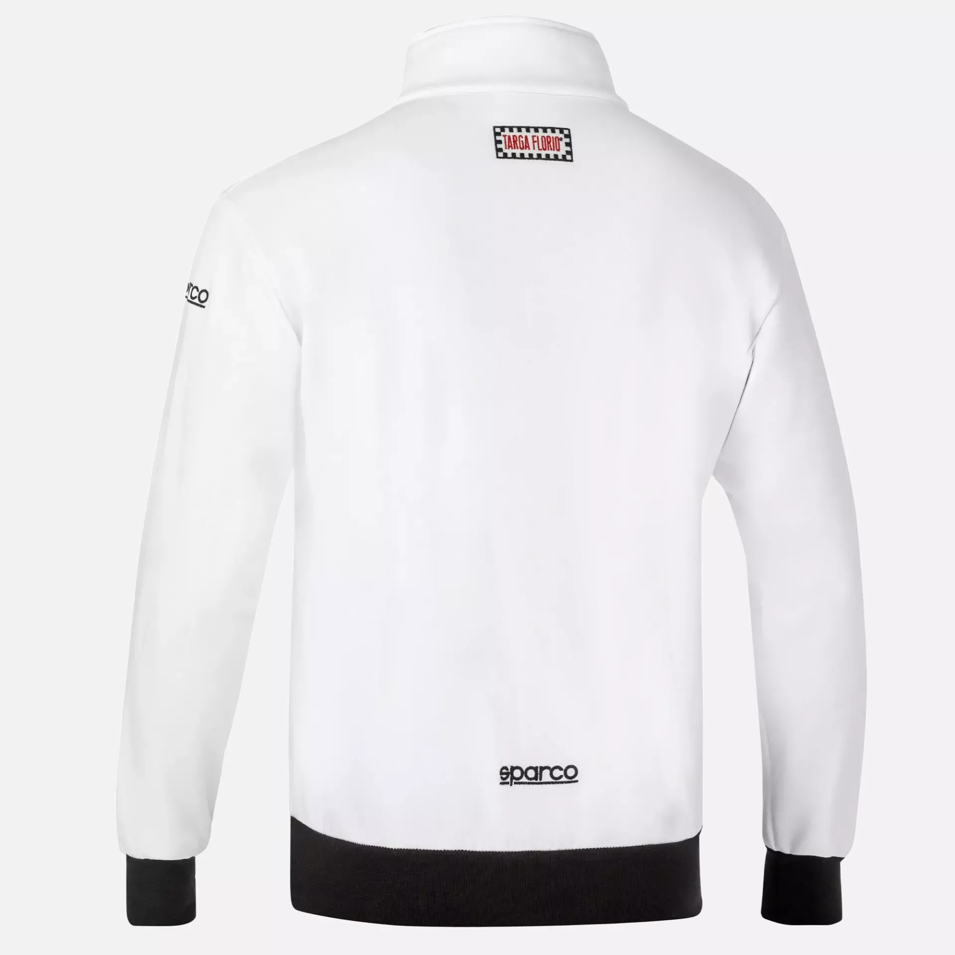 Sparco 013042TF-BI, Targa Florio Full Zip Sweatshirt, White/Black, image 2