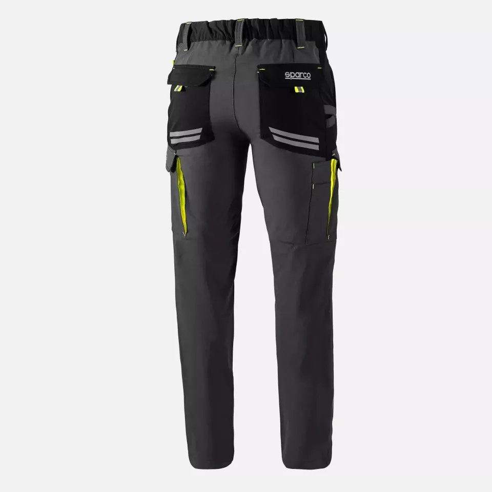 Sparco 02417GSGF, Oregon Tech Trousers, Gray/Yellow, image 2, gallery thumbnail