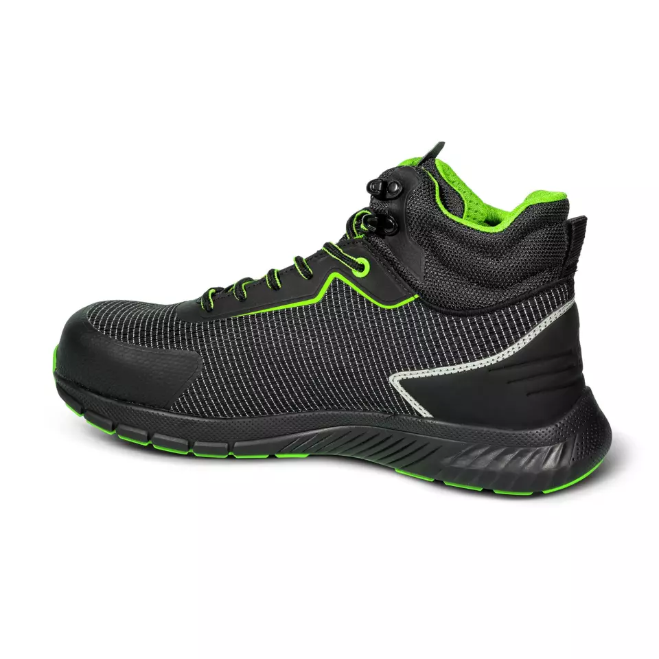 Sparco BTB0029B0-K15, TRACTION-H Safety Shoes S3S SR, Black/Fluorescent Green, image 2, gallery thumbnail