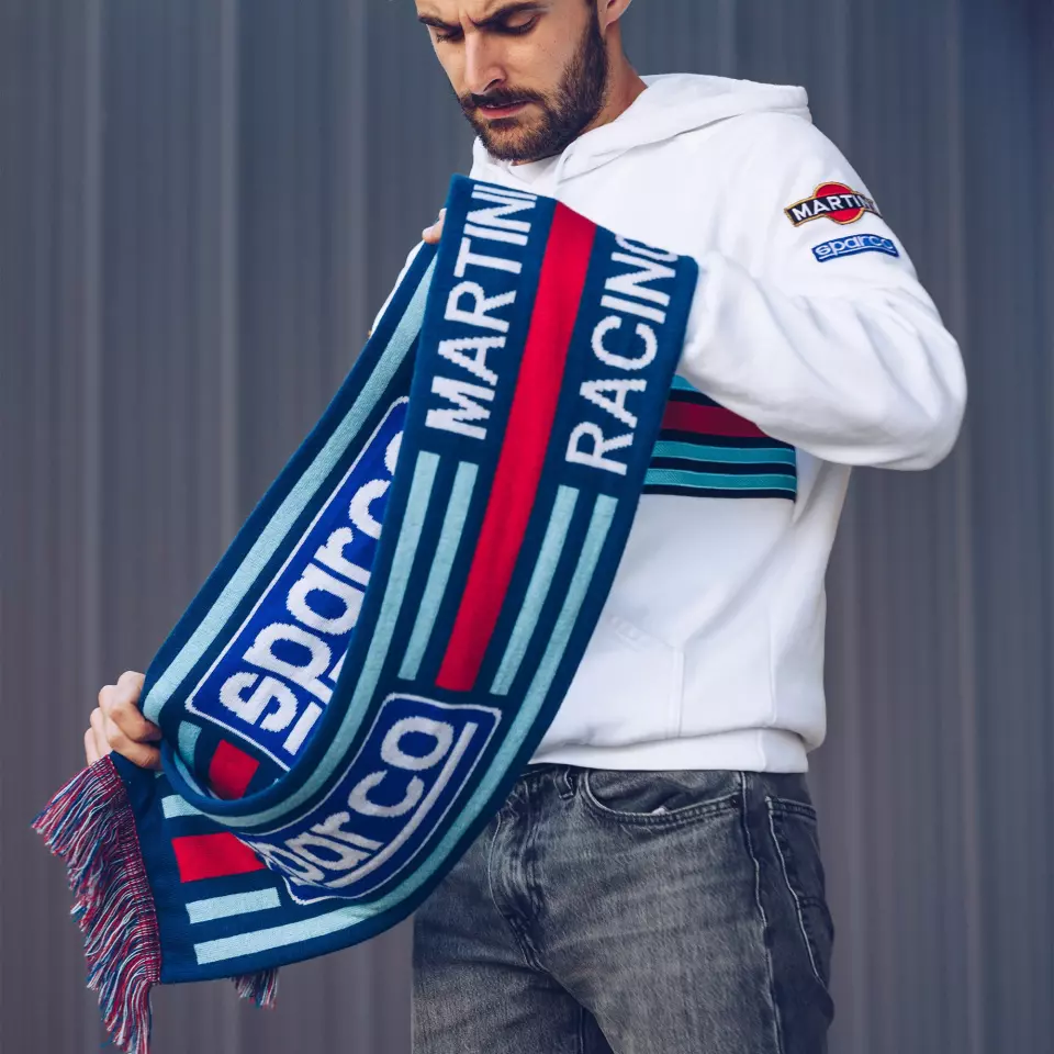 Sparco 099094MRAZ, Martini Racing Scarf, Blue, image 2, gallery thumbnail