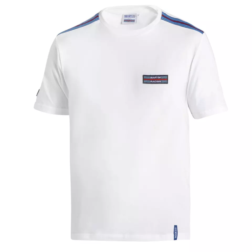 Sparco BML0007D0-W01, Martini Racing Top Stripes T-Shirt, White, image 1, gallery thumbnail