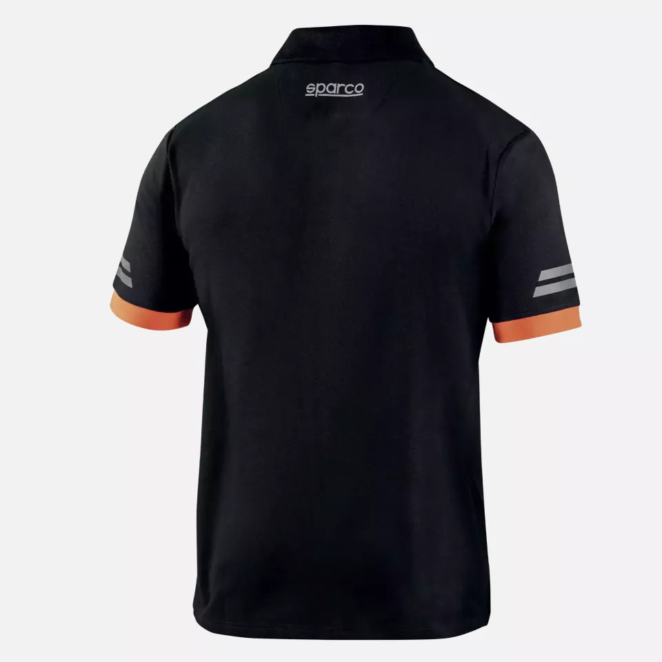 Sparco 02415NRAF, Toledo Tech Polo, Black/Orange, image 2, gallery thumbnail