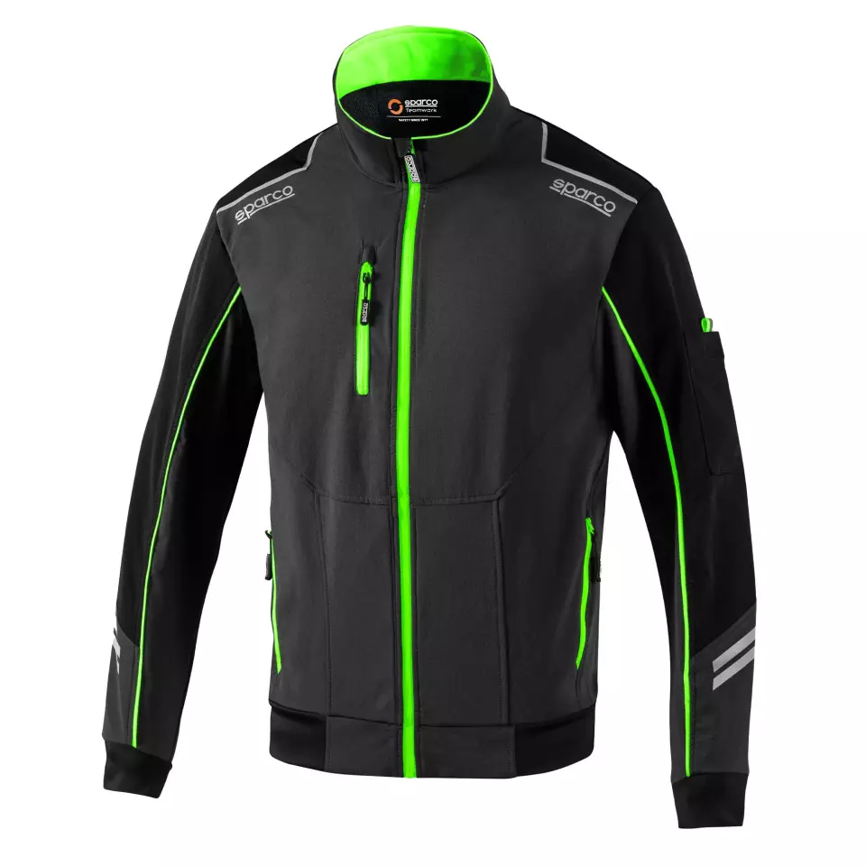 Sparco 02413-GSVF, Austin Tech Light-Shell Jacket, Grey/Green, image 1, gallery thumbnail