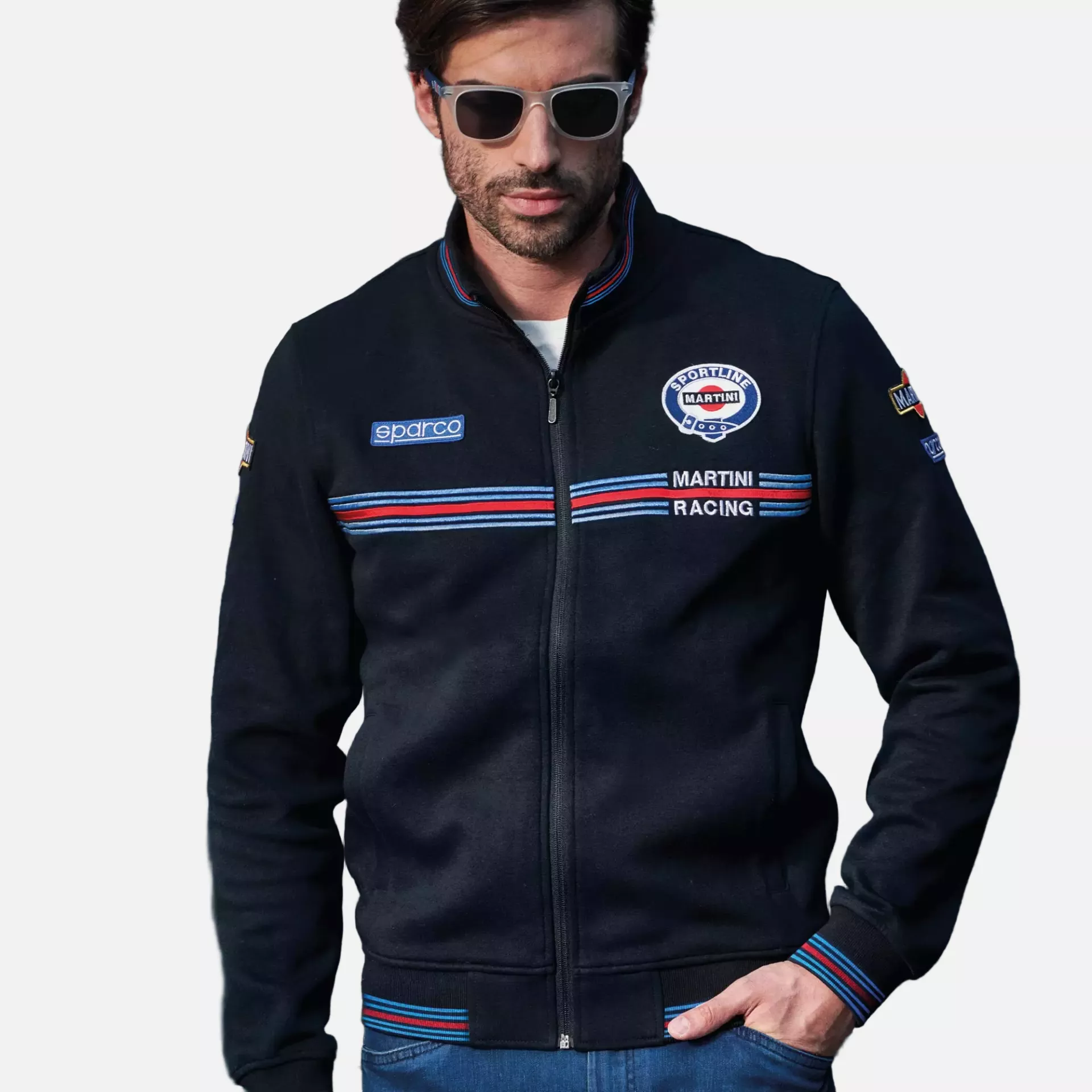 Sparco 01278MR-NR, Martini Racing Full Zip Sweatshirt, Black, image 3
