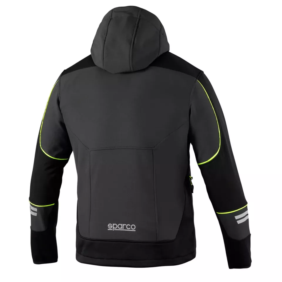 Sparco 02412GSGF, York Tech Softshell Jacket, Gray/Yellow, image 2, gallery thumbnail