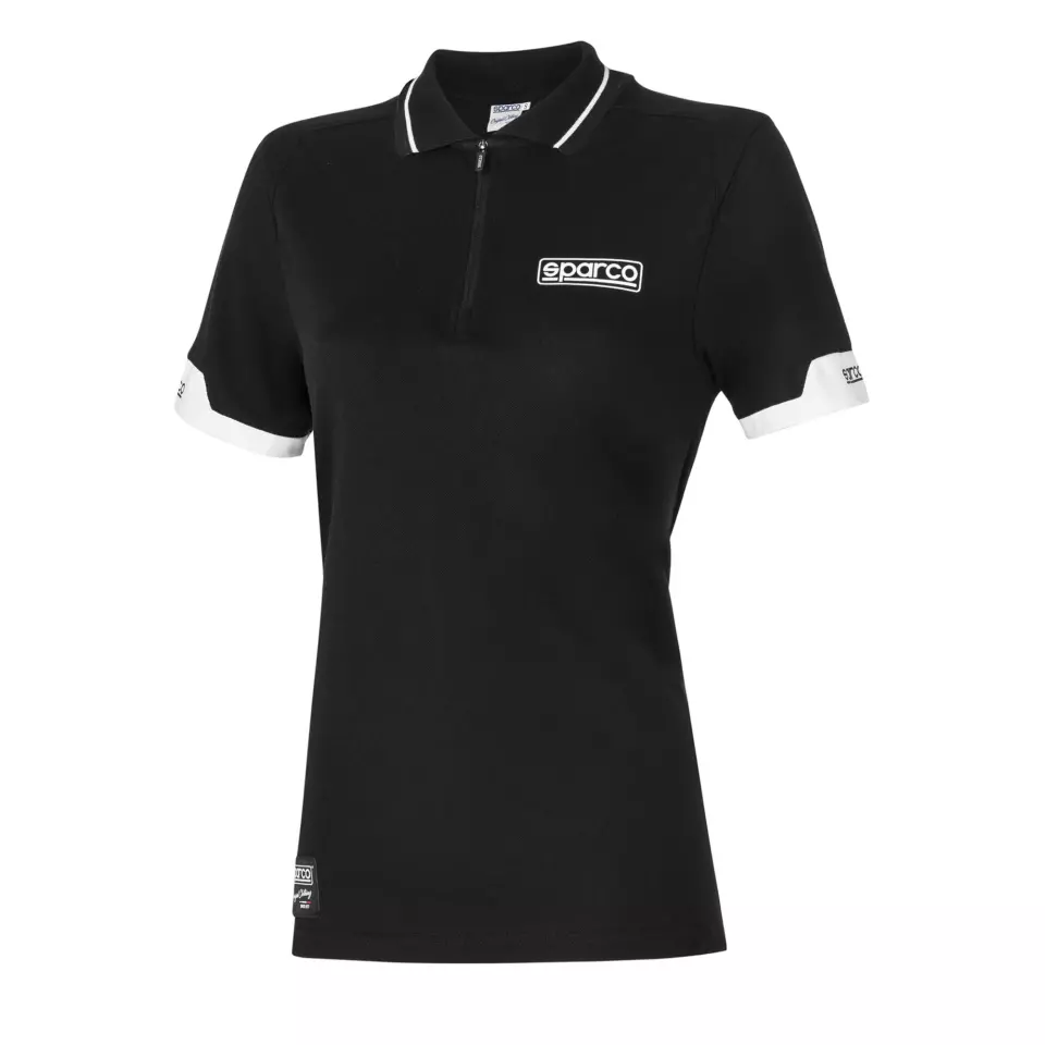 Sparco 013036L-NR, MY2024 Damen Poloshirt mit Reißverschluss, Schwarz, image 1, gallery thumbnail