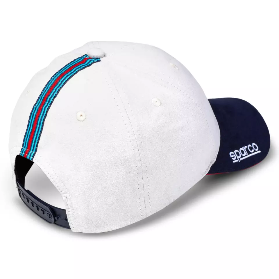 Sparco 01341MRBI, Martini-R Cap Side Logo, White/Blue, image 2, gallery thumbnail
