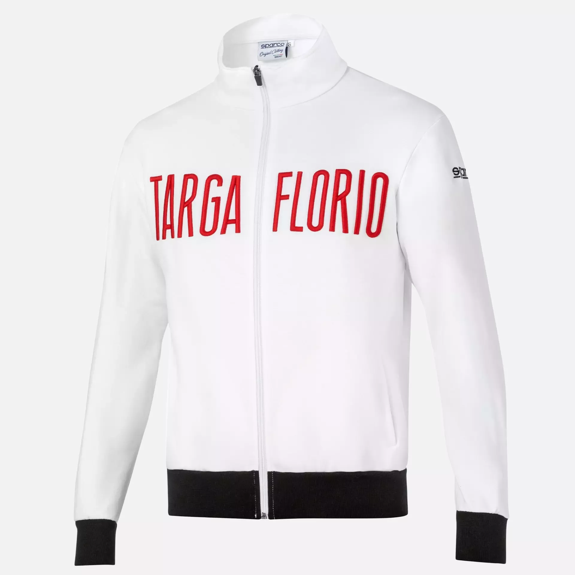 Sparco 013042TF-BI, Targa Florio Full Zip Sweatshirt, White/Black, image 1