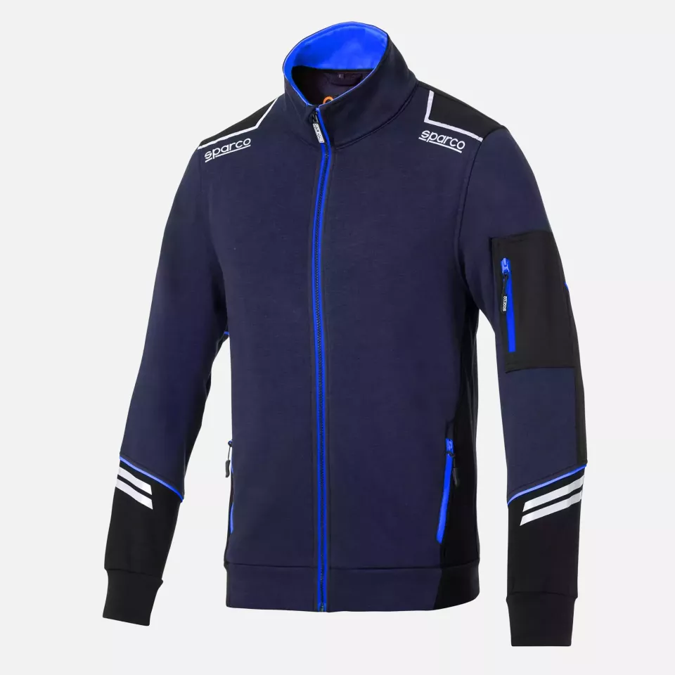 Sparco 02429BMAZ, Alabama Tech Full Zip Sweatshirt, Navy Blue/Blue, image 1, gallery thumbnail