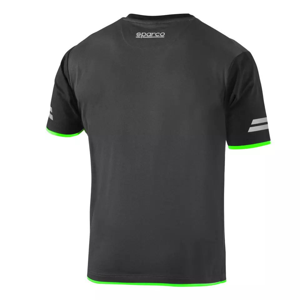 Sparco 02416-GSVF, Tucson Tech T-Shirt, Grey/Green, image 2, gallery thumbnail