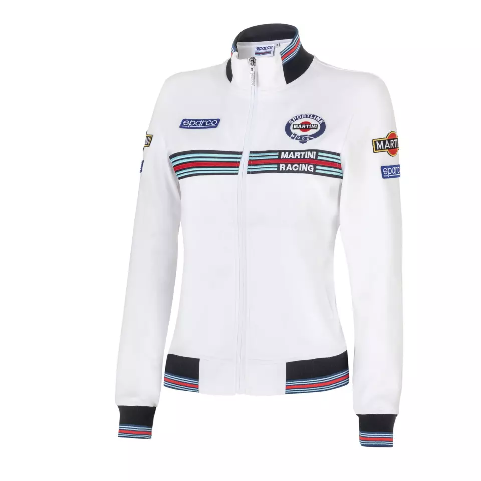 Sparco 013033MR-BI, Martini Racing Damen Sweatjacke, Weiß