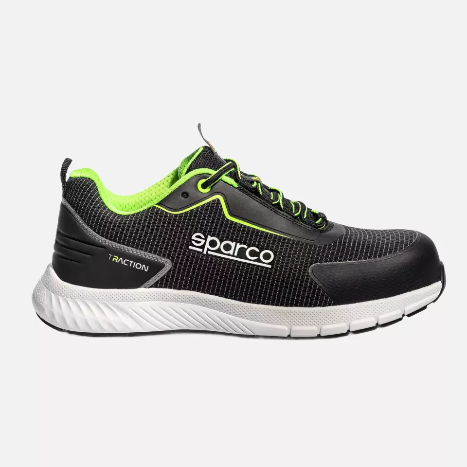 Sparco BTB0002B0-K35, Traction Safety Shoes S1PS, Black/White/Lime, image 3, gallery thumbnail