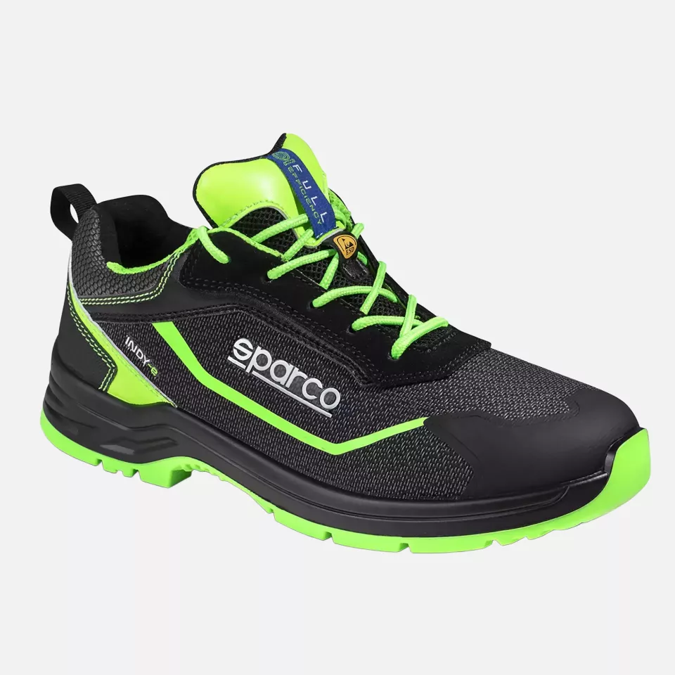 Sparco 07540NRVF, Indy Forester Saftey Shoes ESD S3S SR, Black/Green, image 3, gallery thumbnail