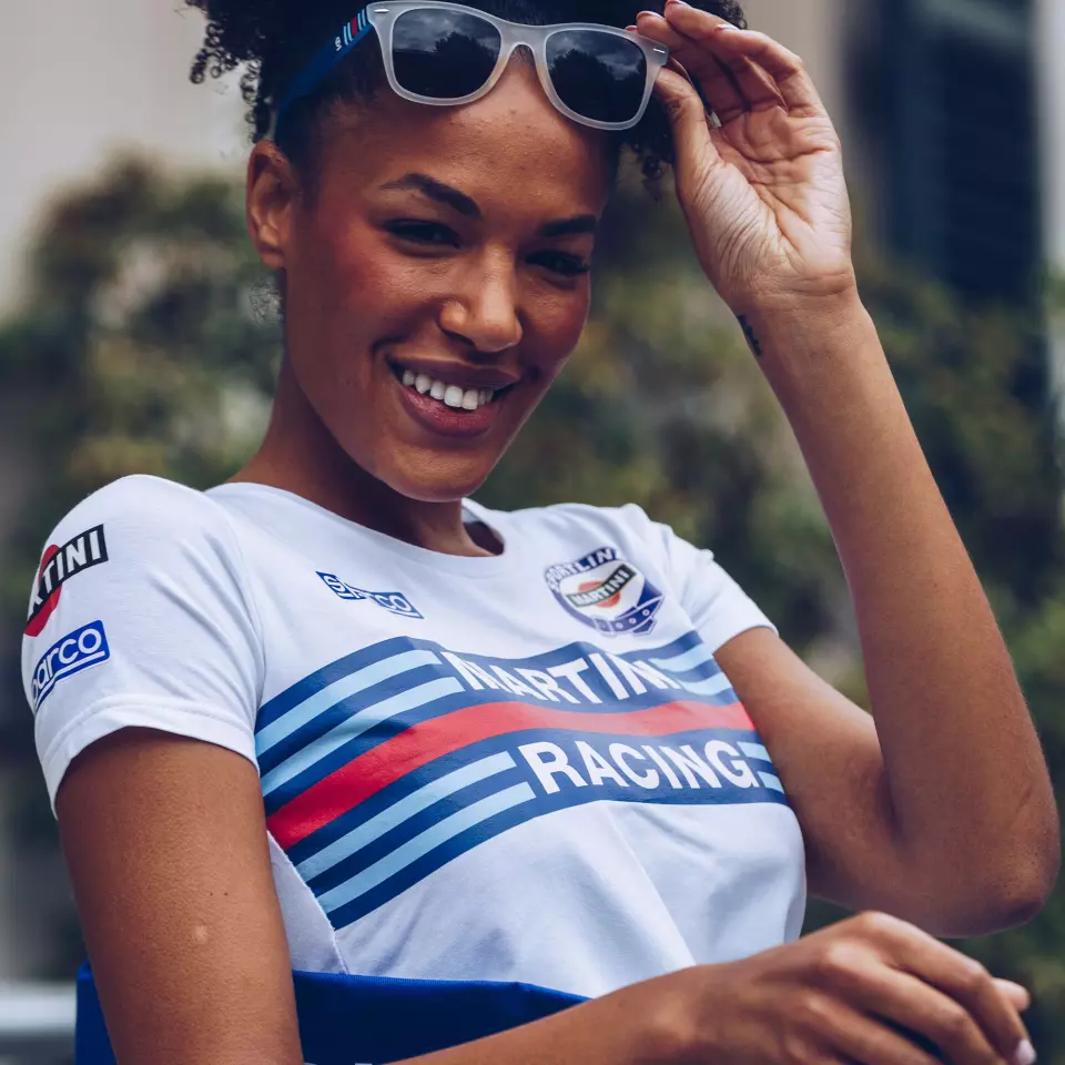 Sparco 01398MR-BI, Martini Racing Women's T-Shirt, White, image 3, gallery thumbnail
