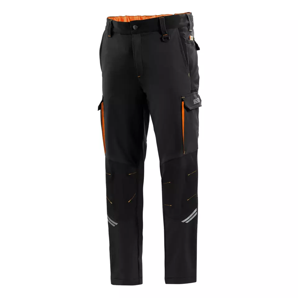 Sparco 02417NRAF, Oregon Tech Trousers, Black/Orange, image 1, gallery thumbnail
