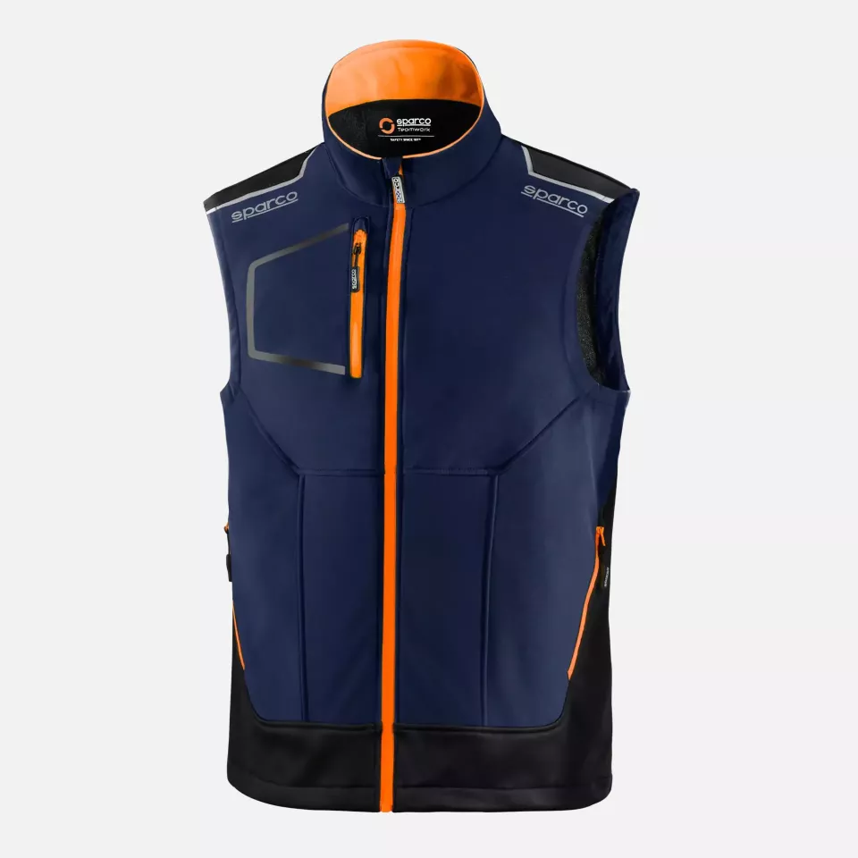 Sparco 02419BMAF, Illinois Tech Light Vest, Navy Blue/Orange, image 1, gallery thumbnail