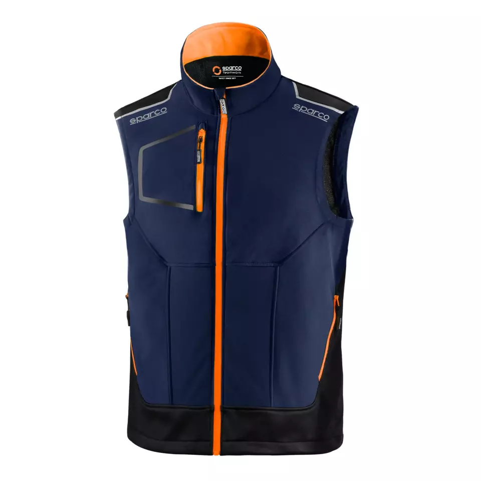 Sparco 02419BMAF, Illinois Tech Light Vest, Navy Blue/Orange, image 1, gallery thumbnail