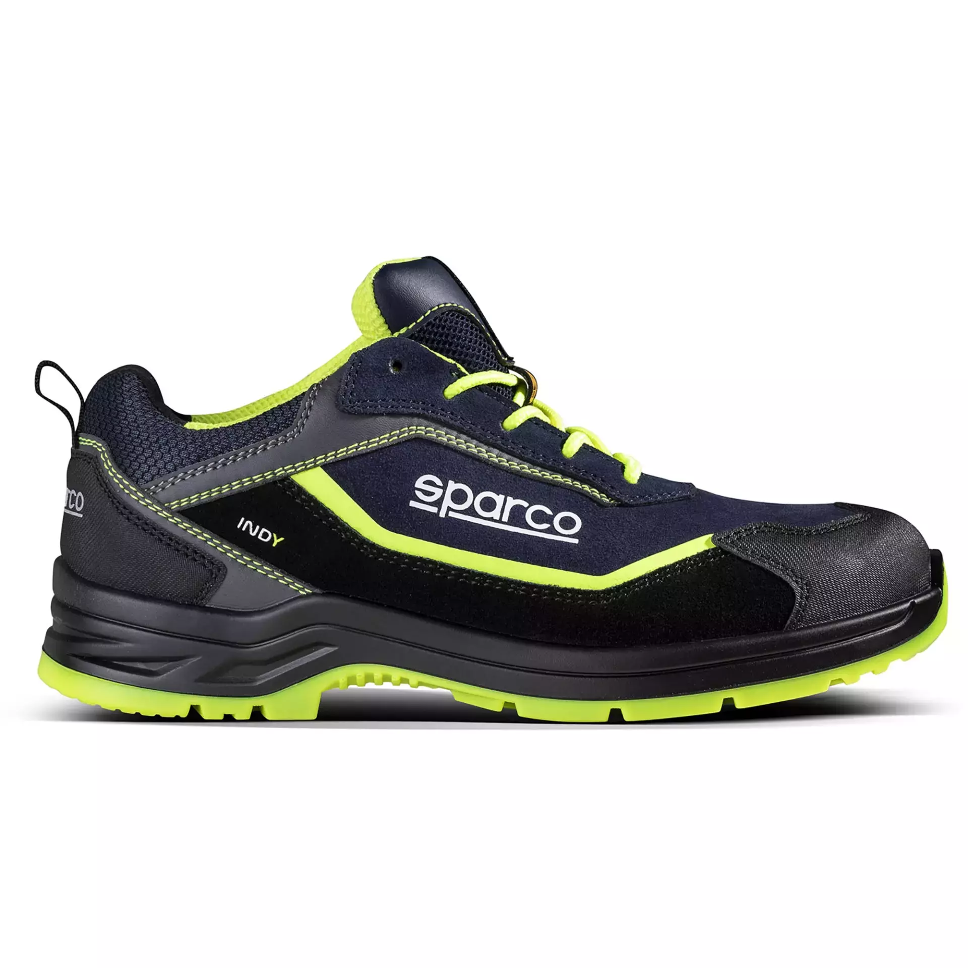 Sparco 07537BMGF, Indy Baltimora Saftey Shoes ESD S3S SR FO LG, Navy Blue/Yellow, image 1