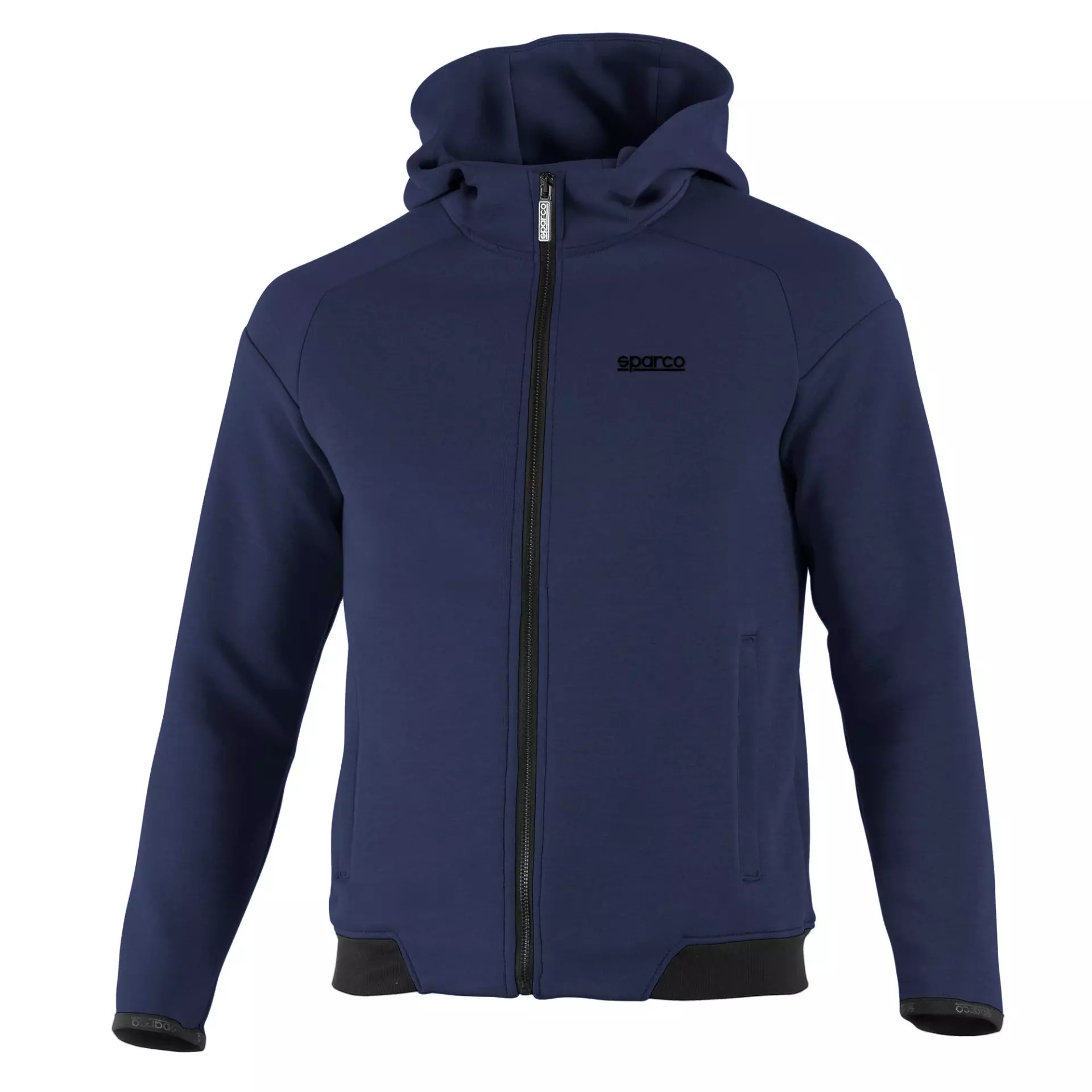 Sparco BMJ0012B0-N02, BM Hooded Sweatshirt Full Zip, Navy Blue