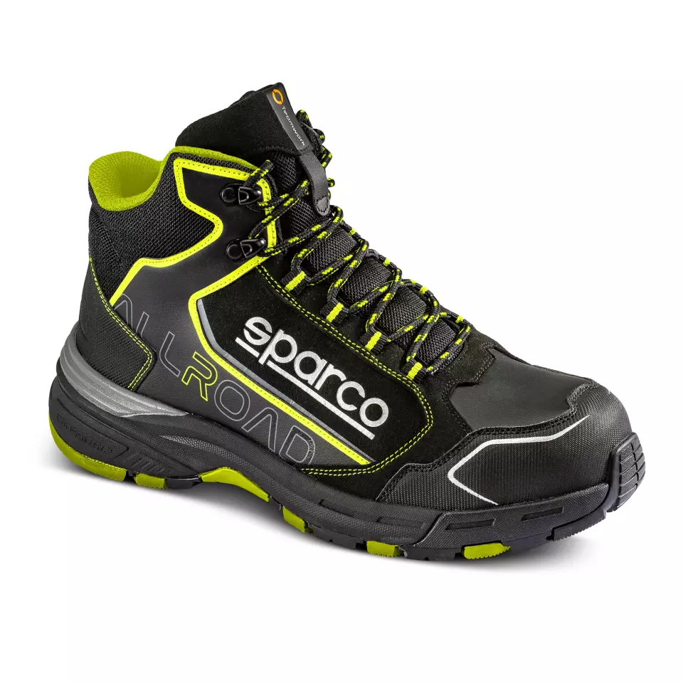 Sparco 07529NRGF, Allroad Motegi Safety Shoes ESD S3S SR FO HRO, Black/Yellow, image 2, gallery thumbnail
