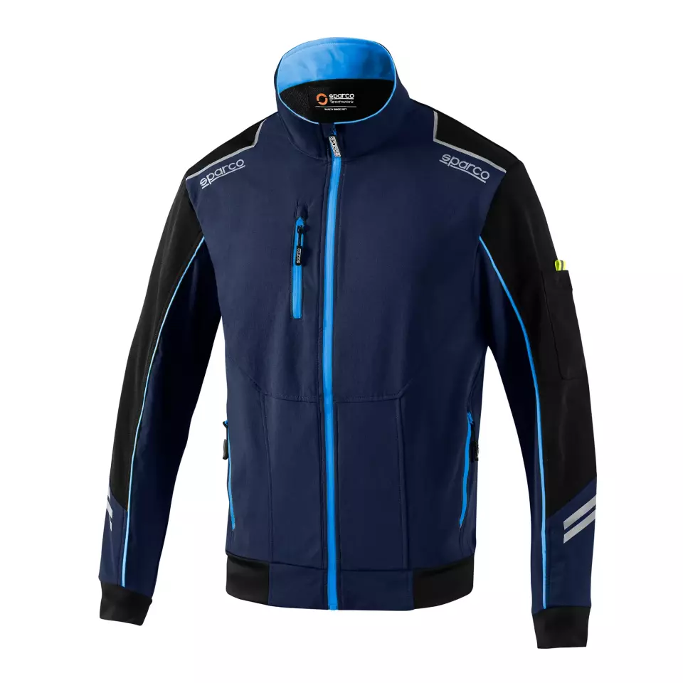 Sparco 02413BMAZ, Austin Tech Softshell Jacket, Navy Blue/Blue, image 1, gallery thumbnail