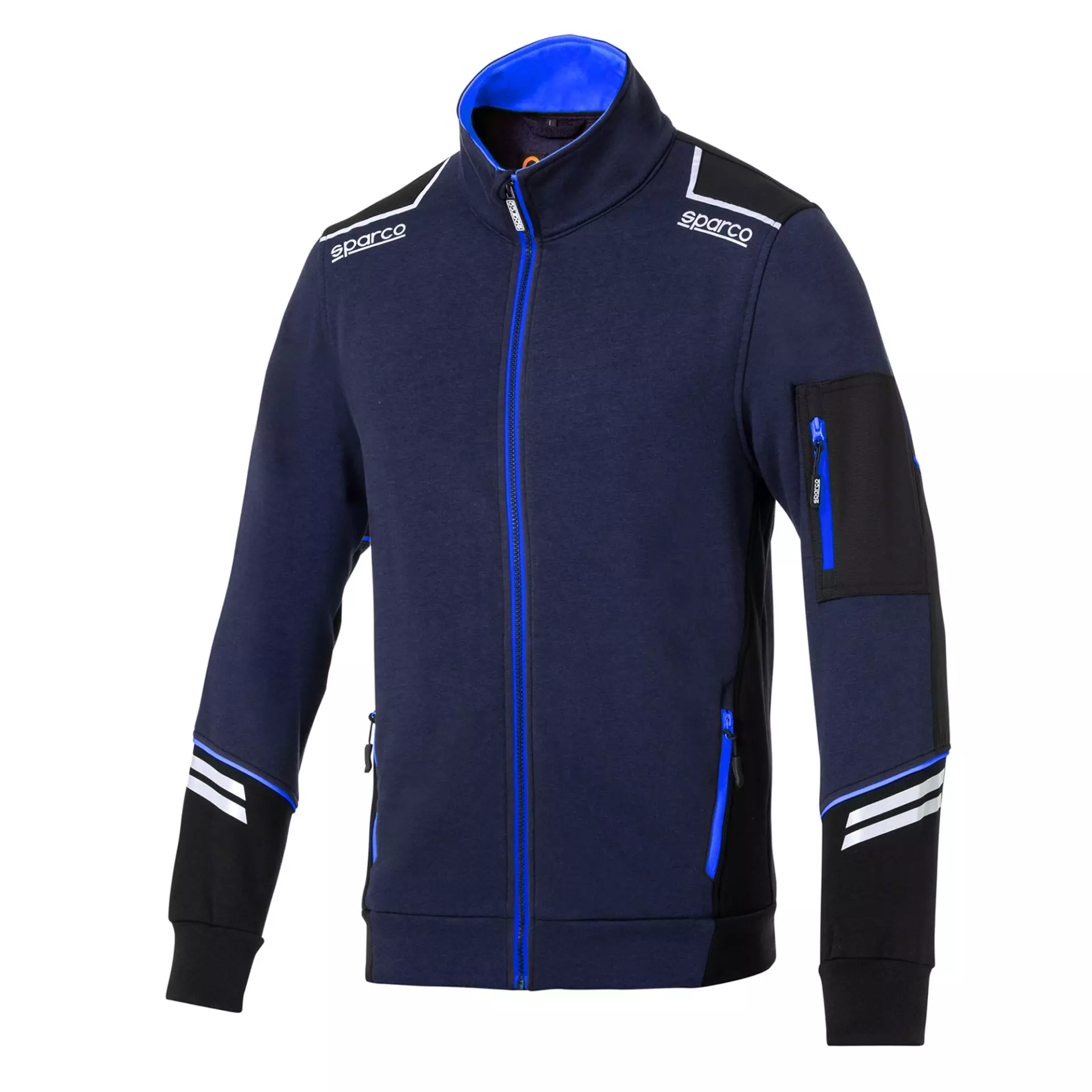 Sparco 02429BMAZ, Alabama Tech Full Zip Sweatshirt, Navy Blue/Blue, image 1