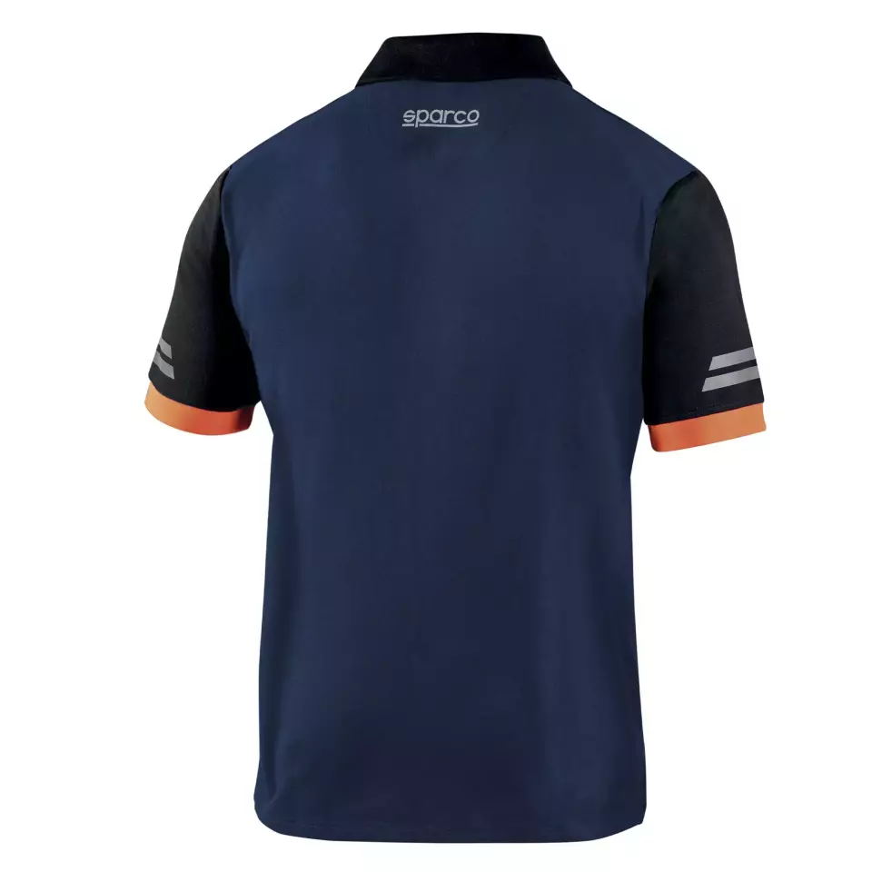 Sparco 02415BMAF, Toledo Tech Polo, Navy Blue/Orange, image 2, gallery thumbnail
