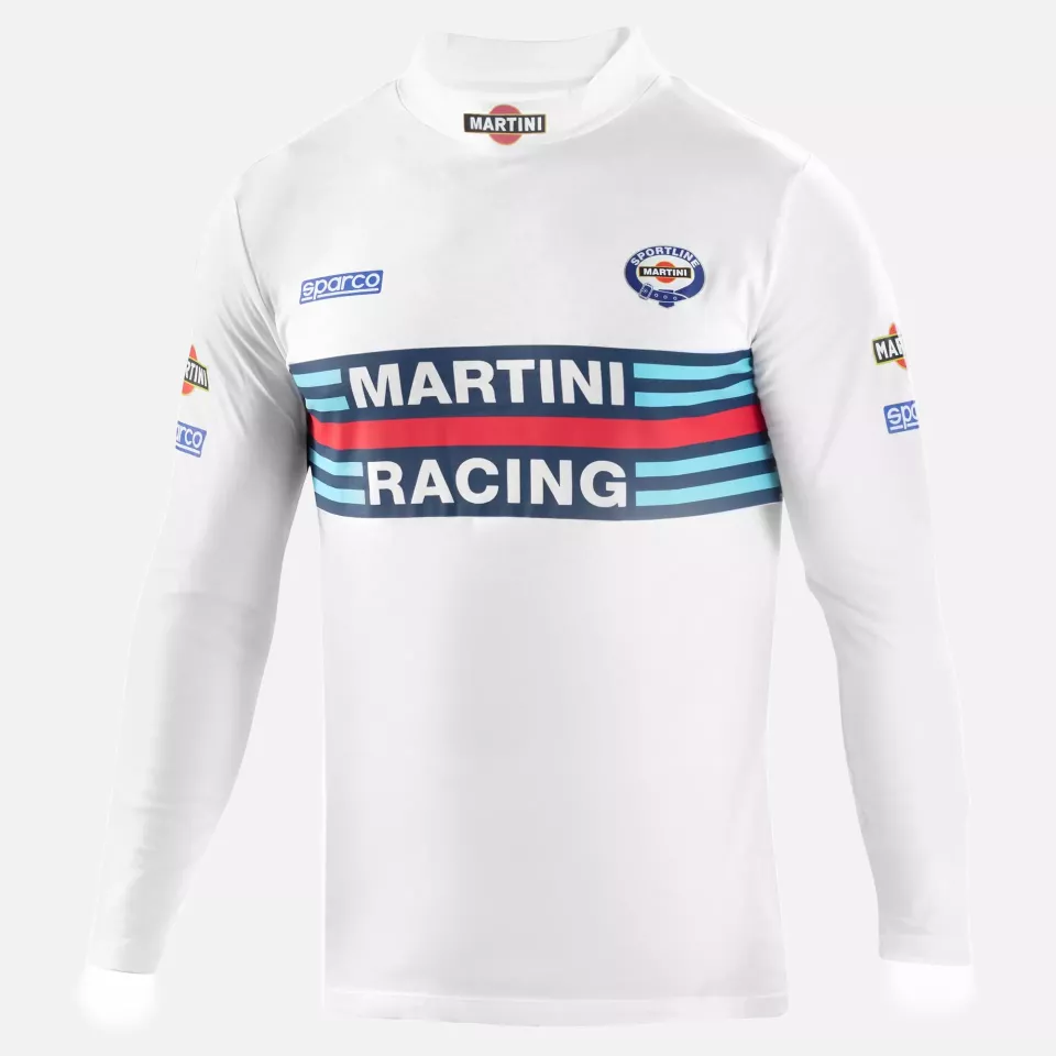 Sparco 002206MR-BI, Martini High Collar Long Sleeve Shirt, White, image 1, gallery thumbnail