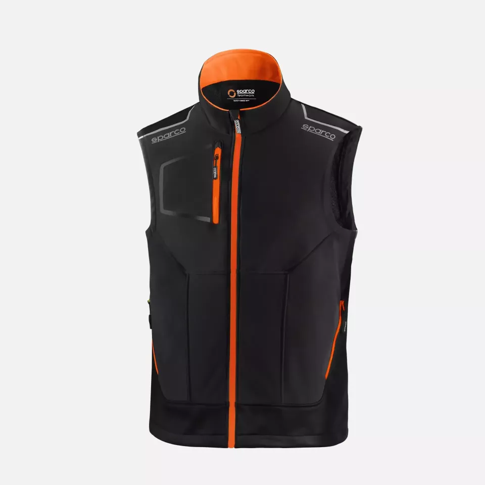 Sparco 02419NRAF, Illinois Tech Leichte Weste, Schwarz/Orange, image 1, gallery thumbnail