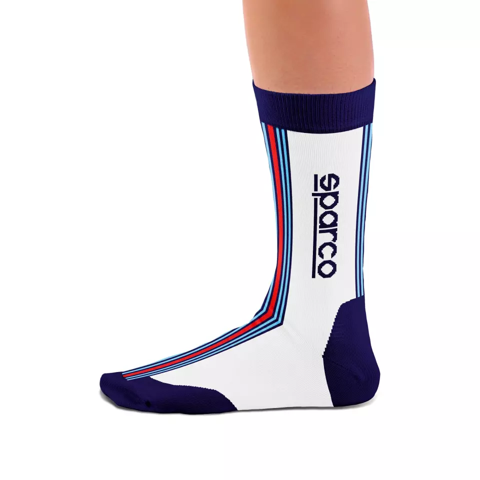 Sparco 099145MR-BIBM, Martini-R Iconic Socks, White/Blue, image 2, gallery thumbnail