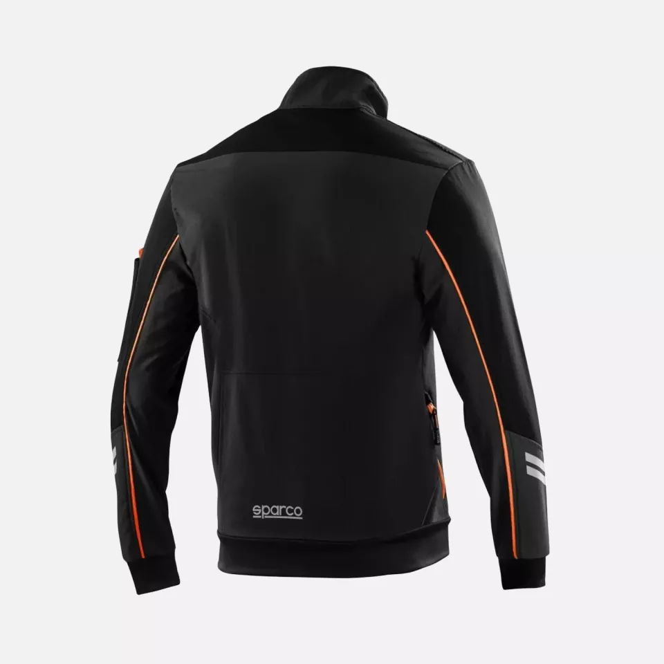 Sparco 02413NRAF, Austin Tech Softshell Jacket, Black/Orange, image 2, gallery thumbnail