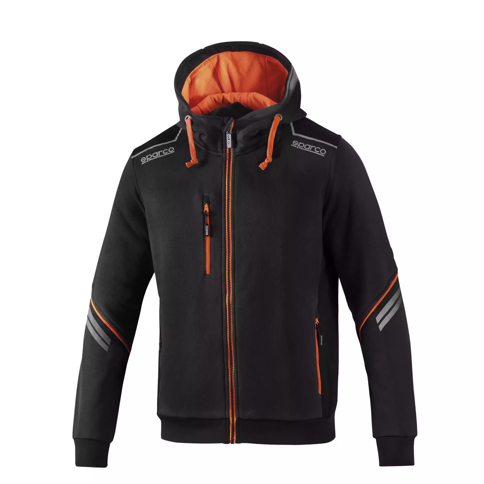 Sparco 02414NRAF, Colorado Full Zip Hooded, Black/Orange, image 1